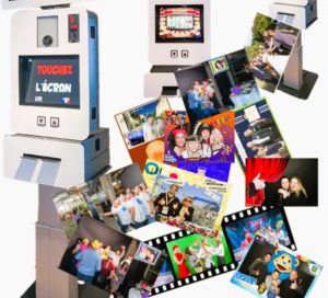 Visuel d'une boîte à selfie avec des photos prises par celle-ci